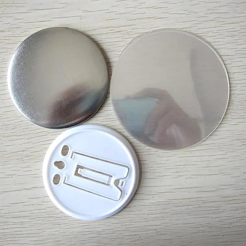 100Sets 75mm 58mm DIY Mini Photo Frame Button Badge Parts Round Tinplate Photo Frame for Manual Press Machine DIY Making