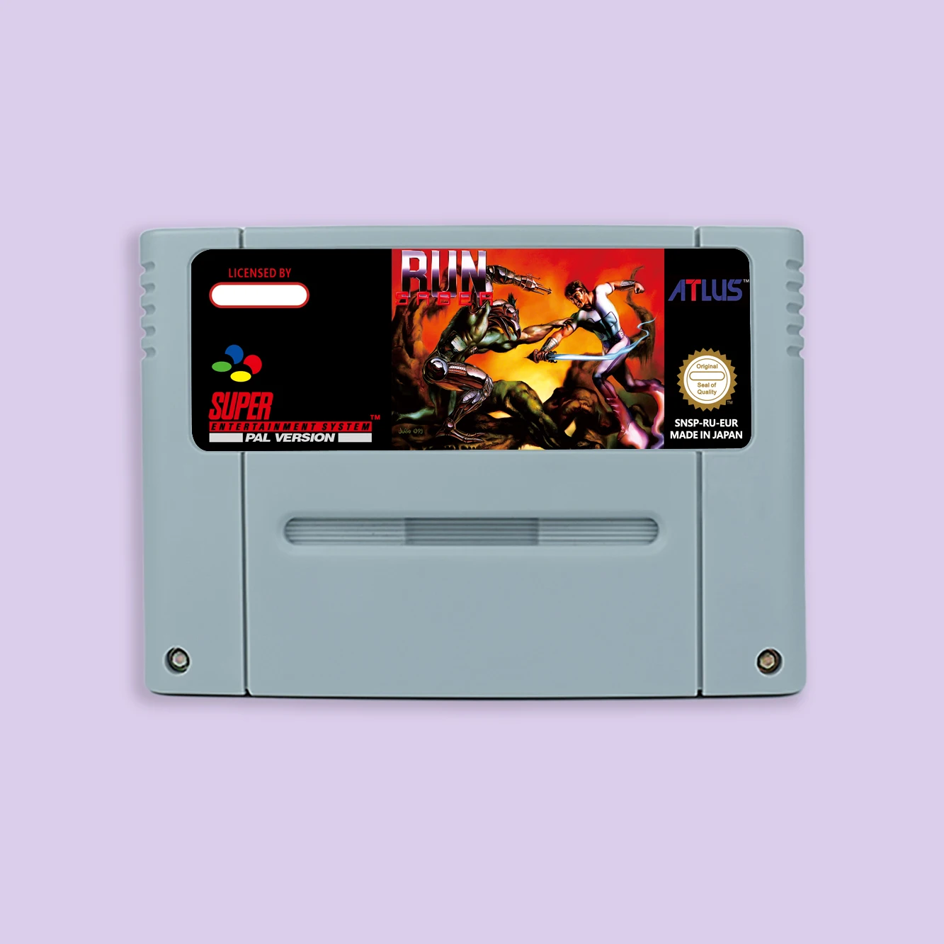 Run Saber 16 Bit Action Game Card for USA NTSC EUR PAL Version SNES Video Game Console