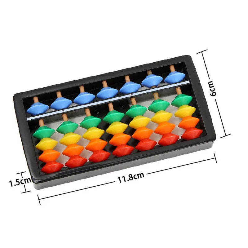 7 Digits Colorful Abacus Arithmetic Soroban Maths Calculating Tools Educational Toy 12x6cm