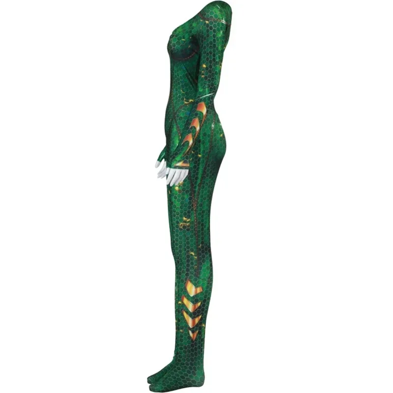 New Women movie Aquaman Mera Queen costume cosplay Zentai jumpsuit outfits clothes