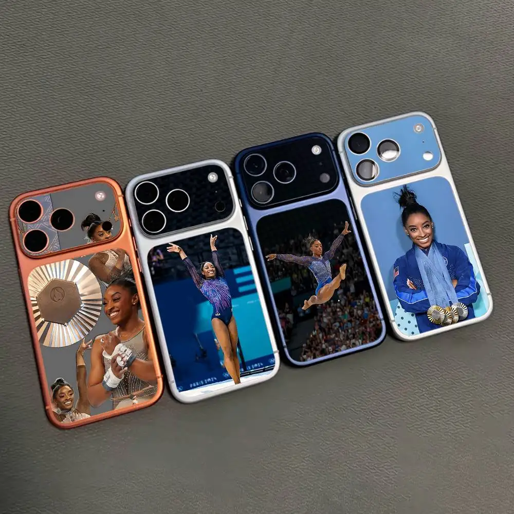 S-simone biles For iPhone 17proMax 17pro Full Cover Decal Skin Wrap 3D Colorful Rear Protective Sticker Film