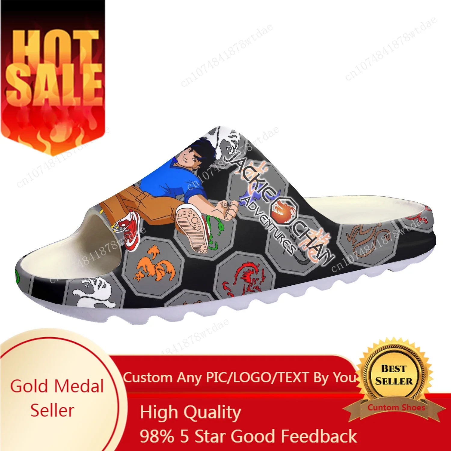 

Jackie Chan Adventures Soft Sole Sllipers Mens Womens Teenager Home Clogs Anime Step In Water Shoes On Shit Customize Sandals