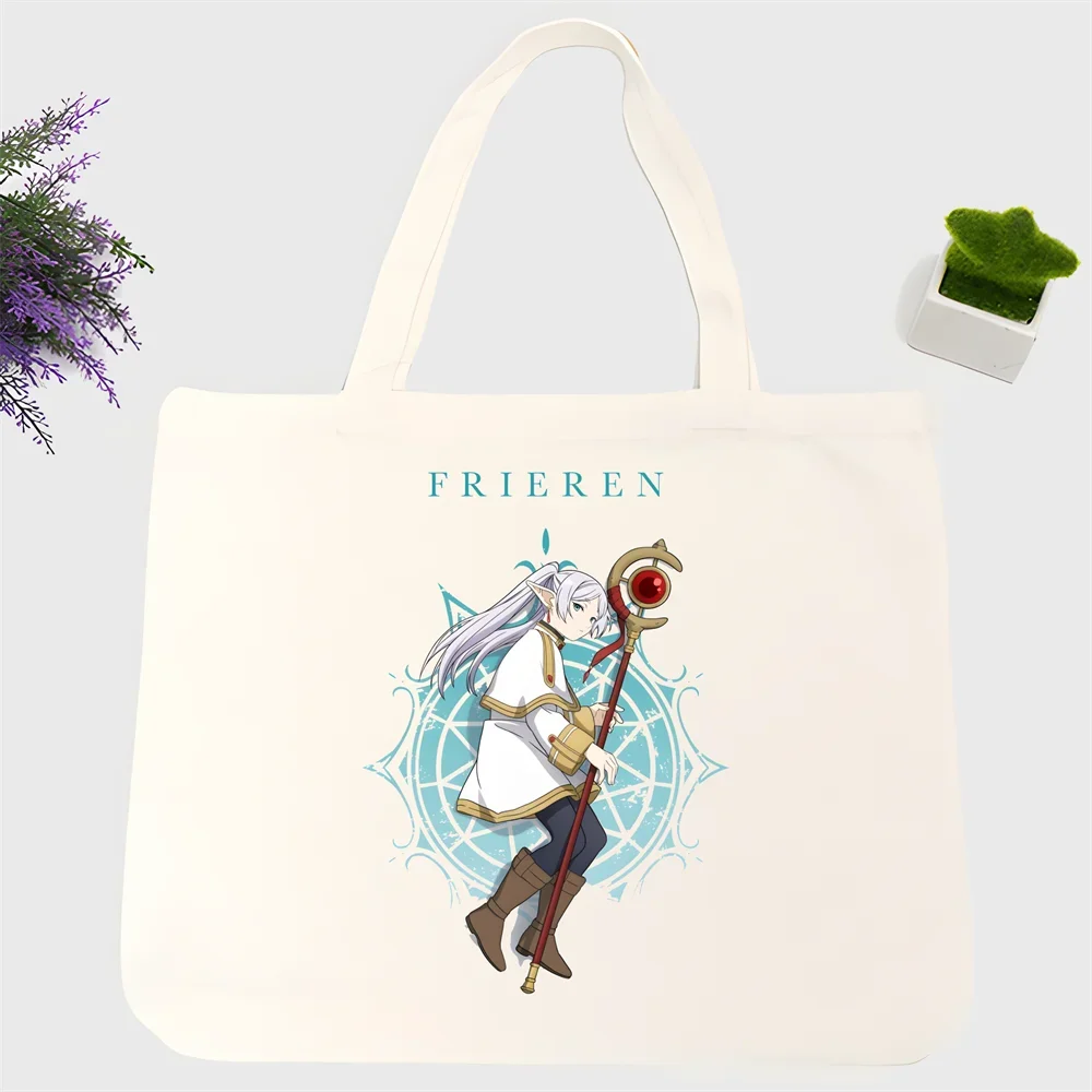 Frieren حقيبة تسوق نسائية جديدة للمتسوقين صديقة للبيئة من القماش القطني للمتسوقين حقيبة Bolsas De Tela للتسوق قابلة لإعادة الاستخدام Sacolas