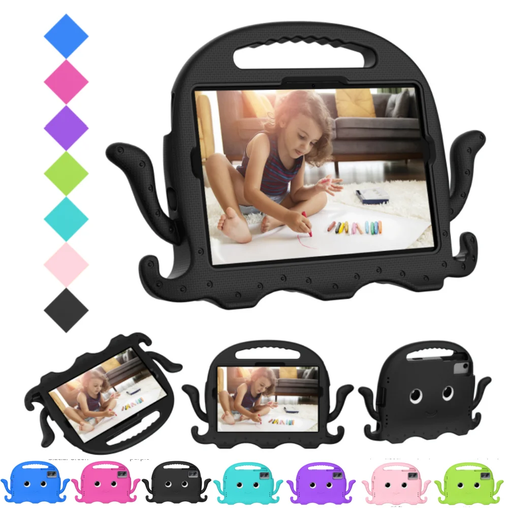 

Чехол для Lenovo Tab M11 11 дюймов TB331FC TB330FU Xiaoxin Pad 2024 11 дюймов, защитный моющийся чехол из ЭВА с изображением осьминога и ремешком