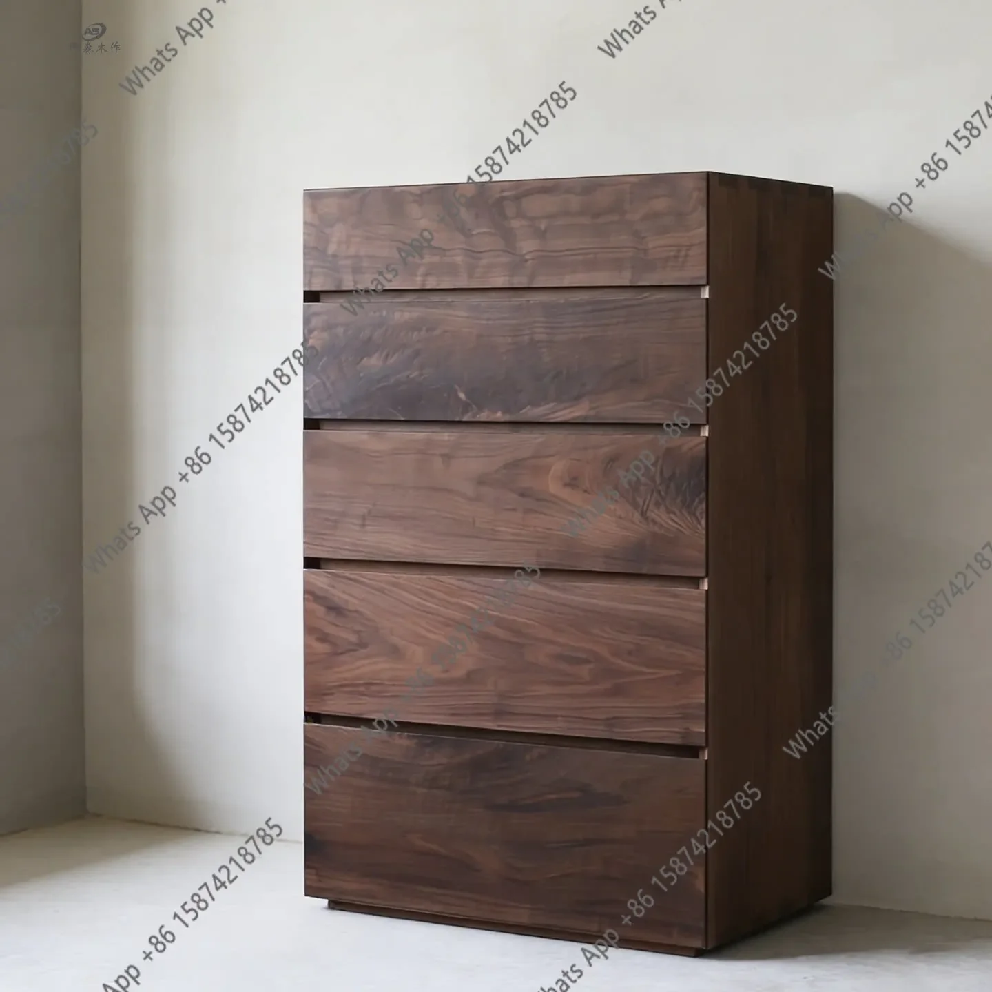 40 North American Black Walnut Solid Wood Chest Of Drawers, Modern Minimalist Wabi Wind, Bedroom Four Chest Of Drawers