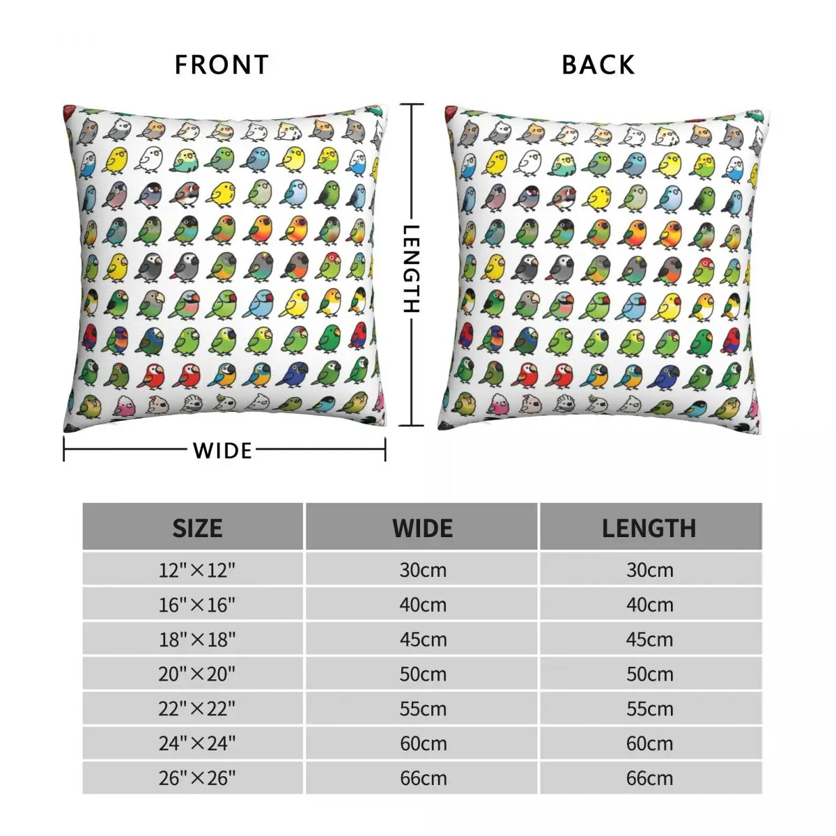 Everybirdy Collection Square Pillowcase Polyester Linen Velvet Creative Zip Decor Pillow Case Sofa Seater Cushion Cover