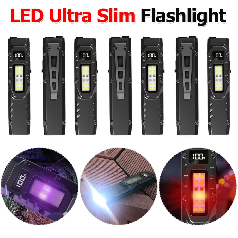 Linterna LED superbrillante de 1000mAh con Clip para bolígrafo, Mini luz de Camping IPX44, luz de emergencia impermeable para exteriores, 1000mAh para senderismo