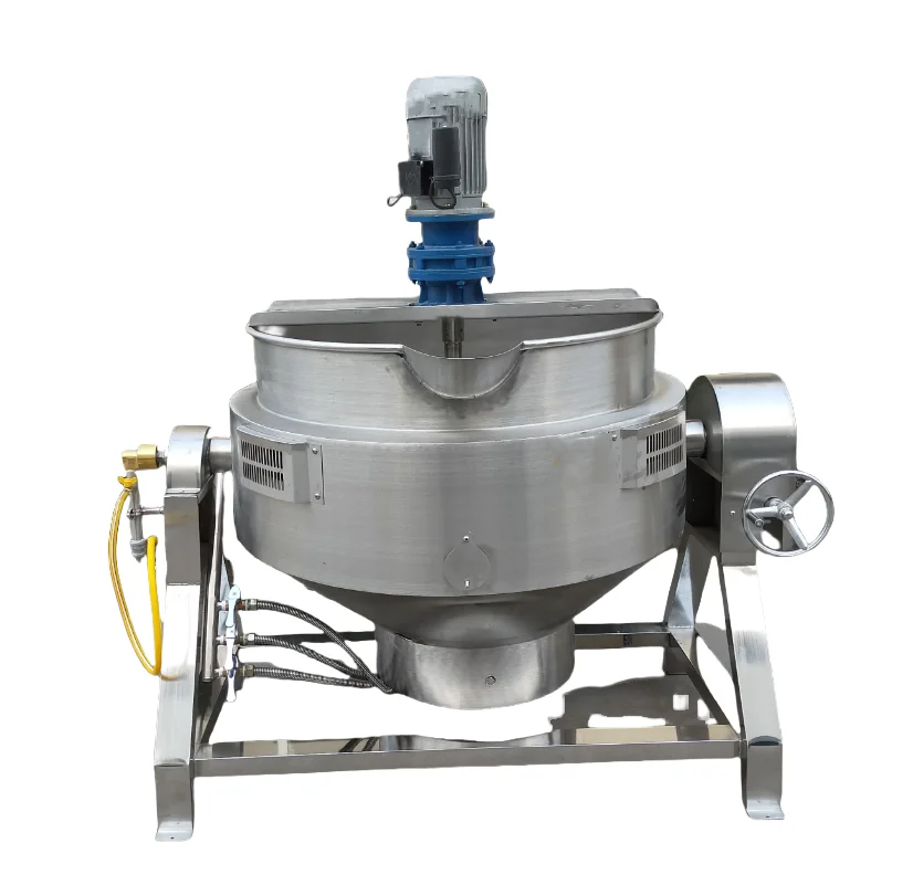 

Industrial Automatic 100L Sugar Cooking Jacket Kettle With Agitator, Candy Making Machine Cooking Mixer Glucose Syrup Cooker