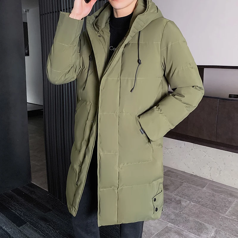 

Plus Size 8XL 7XL 6XLmen Autumn and Winter Mid Length Hooded Cotton Jacket for Warmth and Fashion Street Clothing Brand Clothing