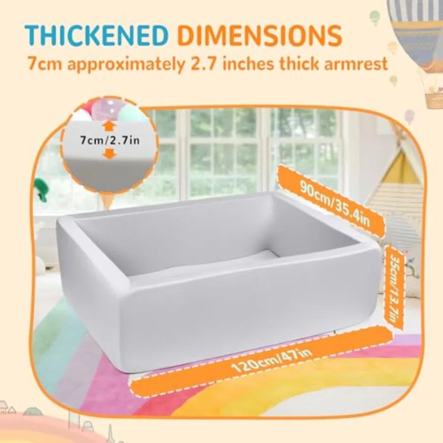 幼児用特厚長方形フォームボールピット 47 x 35 ソフトな屋内外兼用ベビーサークル（ボールなし）軽量で理想的なギフト