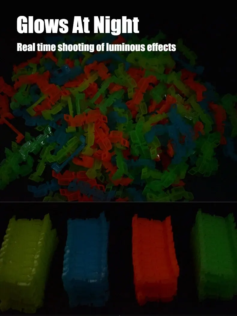 Christmas Gift with box for boys Luminous Dinosaur Diy Track Assembly Little Car Emit Light Mountain Road Rail Kids Puzzle Toy