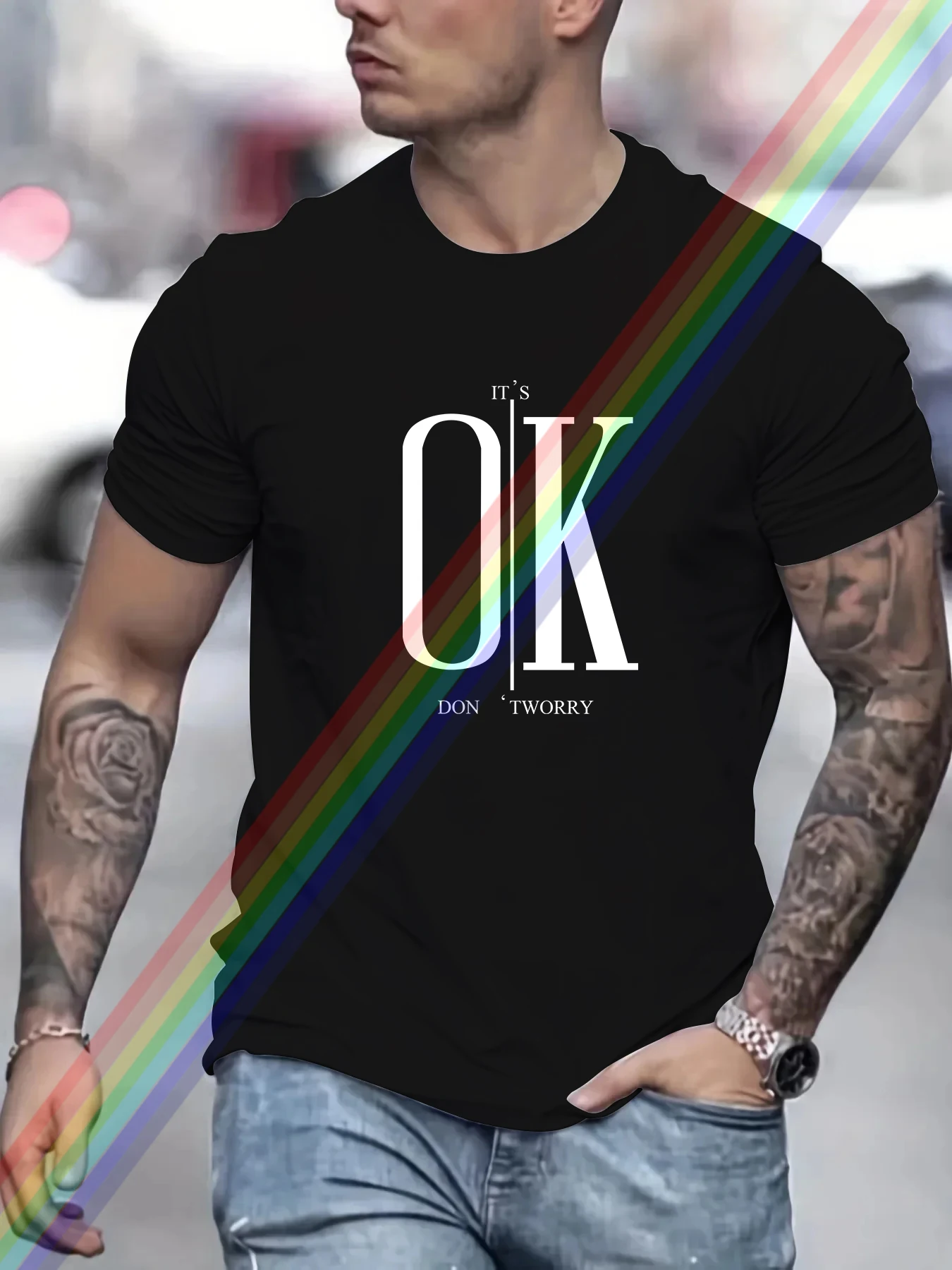 Luxury Brand OK Letter Print T Shirt For Man Summer Vintage Unisex Oversized T-shirt Y2k Tops Short Sleeve Men\'s