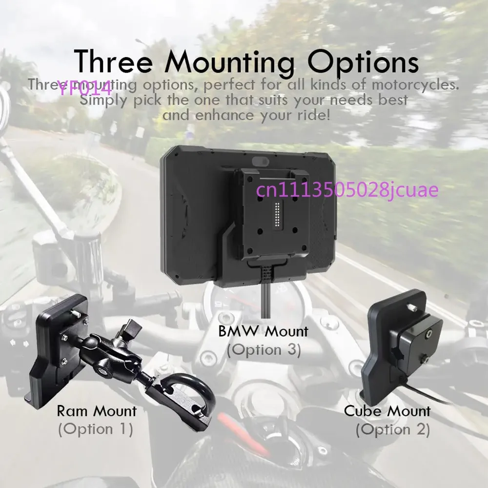 C7-S Motorcycle Navigator 7 Inch Wireless CarPlay GPS with Remote Control TPMS Tire Pressure Monitor DVR Recorder IPX6