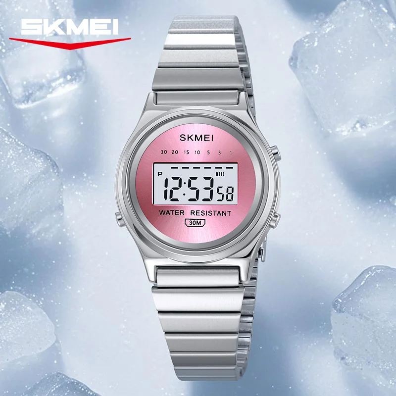 SKMEI 2521 Small Exquisite Women's Digital Watch Elegant Waterproof Sports Electronic Watch Steel Belt Female Gift Reloj Mujer view 4