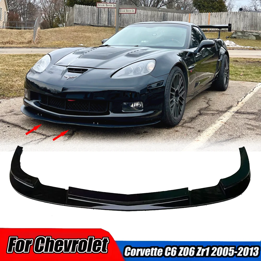 Front Bumper Spoiler For Chevrolet Corvette C6 Z06 Zr1 2005-2013 WideBody Version Lower Lip Splitter Car Ornament Accessories