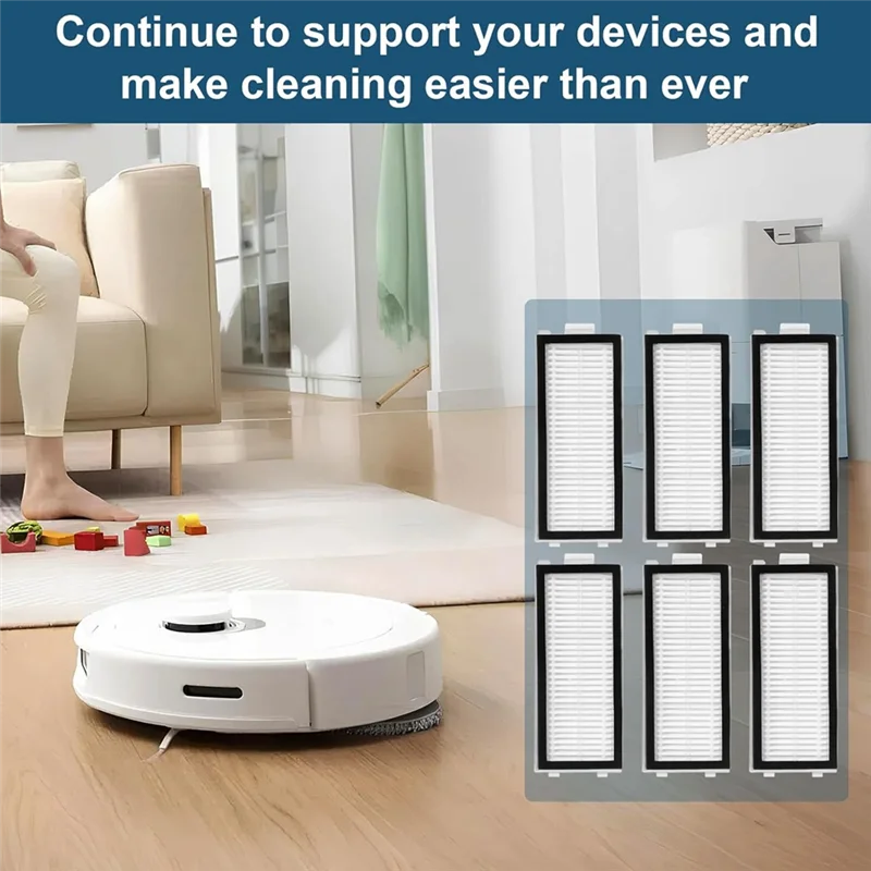 ABKD Hepa Filter Replacement Parts For Roborock Q Revo Master/Q Revo Slim Robot Vacuum Cleaner Replacement Accessories