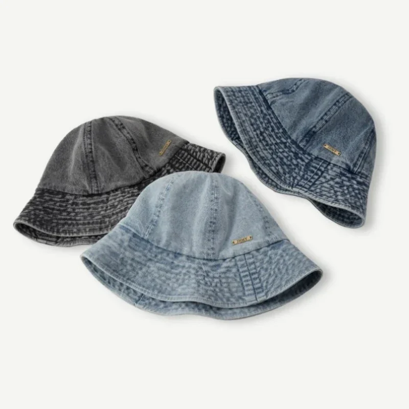 Fashion Washed Denim Hats Unisex Solid Vintage Summer Y2k Fisherman Cap Hat for Women Men Bucket Panama Hat Cap Sun Protection