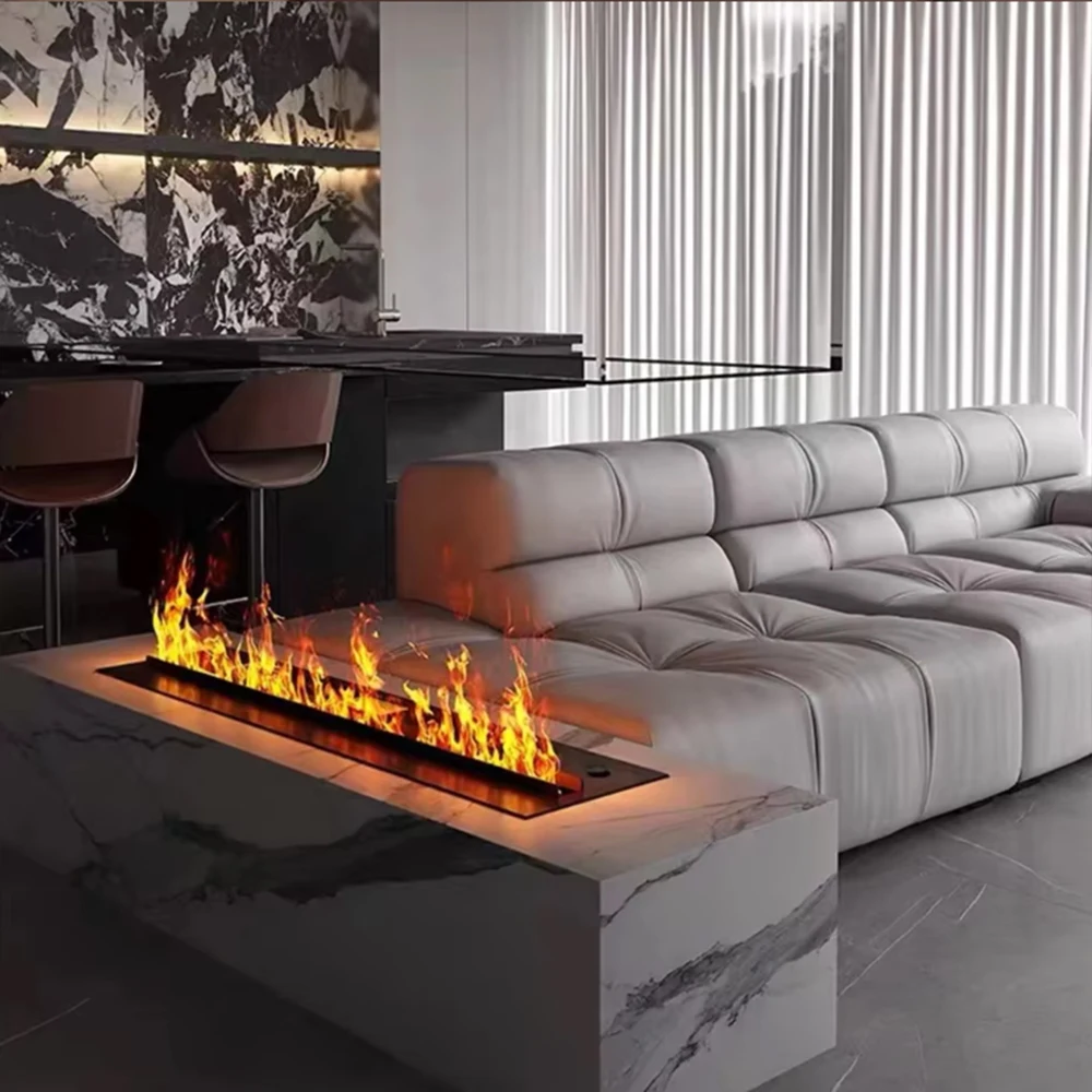 Water Vapor Electric Fireplace, APP Wifi Controlled 7 LED Colors, 3D Realistic Flame Insert, Home Decorative Heater