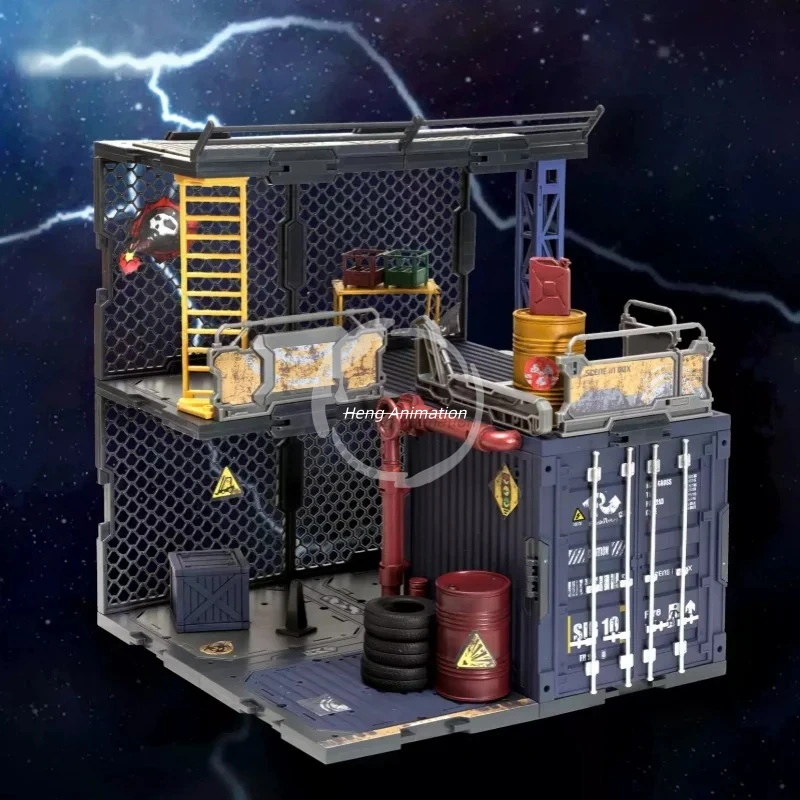 

FreshRetro Original SCENE IN BOX Series DIORAMA BUILDING SET Hiroshi Yokoyama Mecha Scene Acid Rain Soldier 1:18 Ornaments