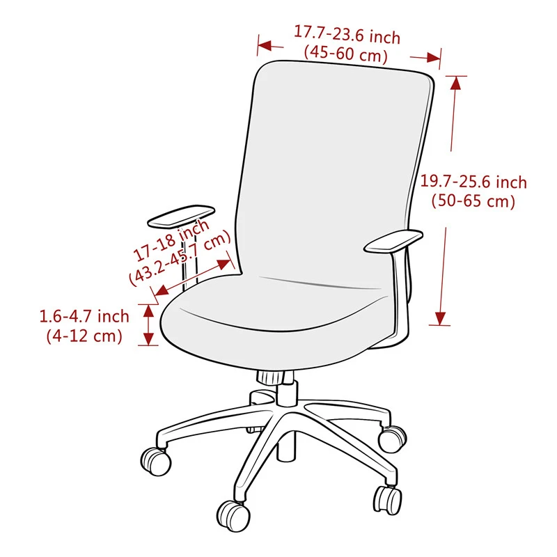 

Home Office Gaming Chair Cover Stretch Computer Armchair Slipcover Universal Fit for Rotating Chairs Cover Home Study Room Decor