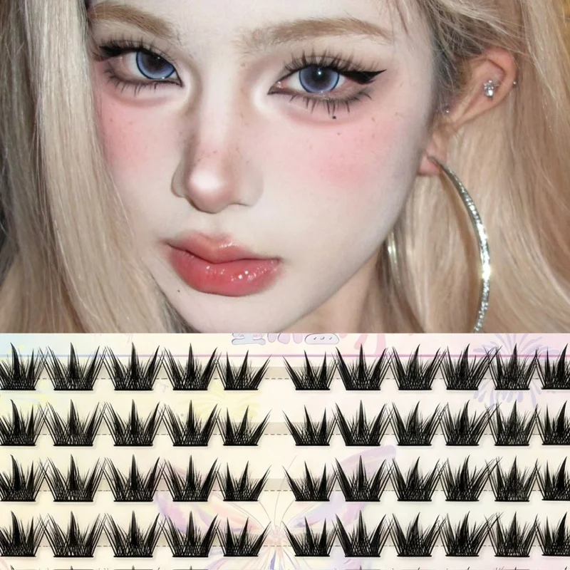 Mixiaohe Sweet Manga Lashes Soft Airy Fluffy Thin Invisible Clear Band Reusable Easy to Apply Daily Cosplay for Beginners