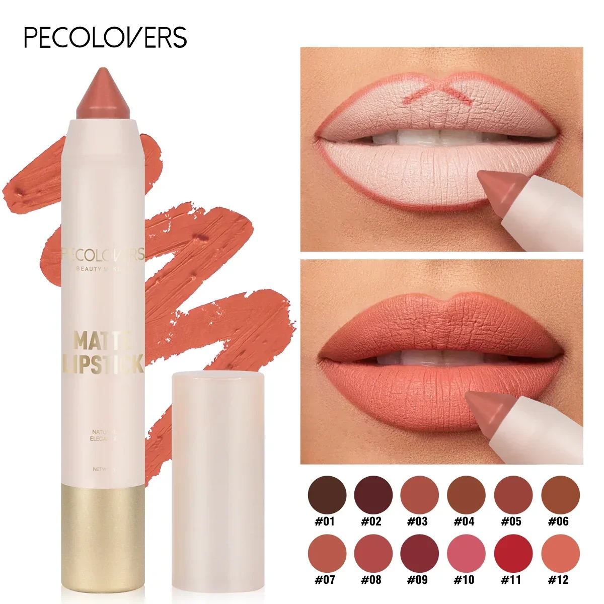 Lápiz labial resistente al agua, acabado mate, colorido e hidratante, lápiz labial, fácil de aplicar, no pegajoso, regalos del Día de San Valentín