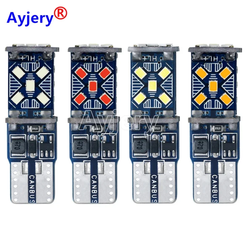 

AYJERY 100PCS W5W T10 LED Bulbs Canbus 2016 15SMD 12V 194 168 LED Car Interior Map Dome Lights Parking Light Auto Signal Lamp