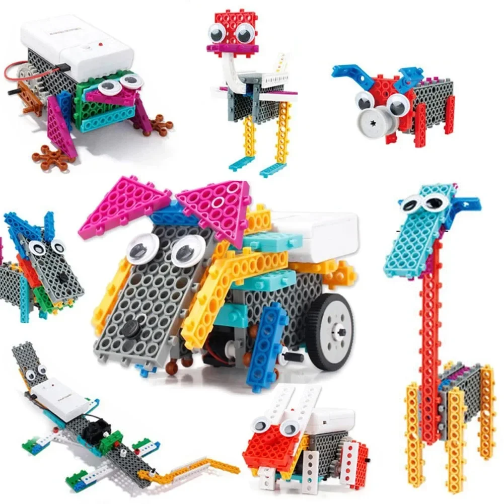 STEM Robot Electric Building Blocks 12 in 1 Hundred Animals Mechanical Assembled Blocks DIY Educational Children\'s Toys Gift