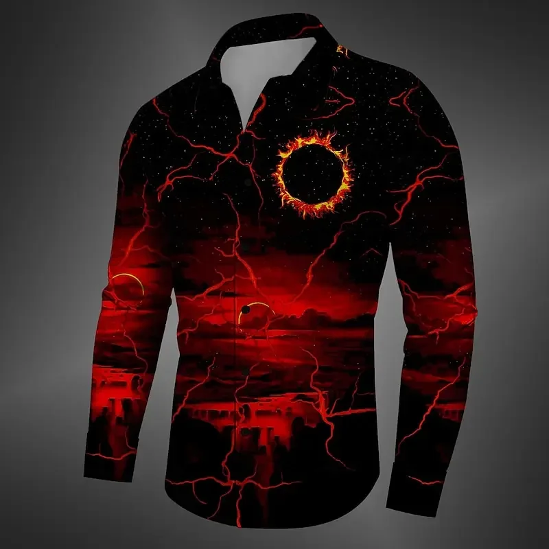 

Men's Simple Dark Fission Pattern 3D Printed Tops Casual Contrasting Color Series Casual Vacation Outdoor Street Large Size Tops