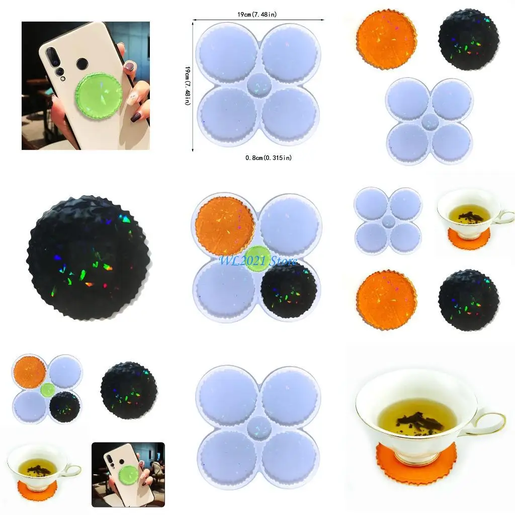 

G5GC Silicone Jewelry Tray Epoxy Resin Casting Mould Glass Teapot Mat Tray Mold Jewelry Making Mold for Home Decorations