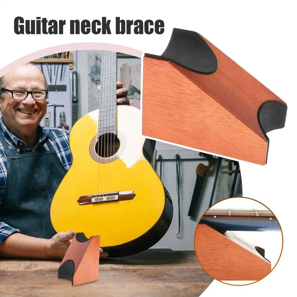 

Подушка для поддержки гитары, деревянный кронштейн для шеи, материал красного дерева, профессиональная подставка для шеи гитары, вертикальная, многофункциональная