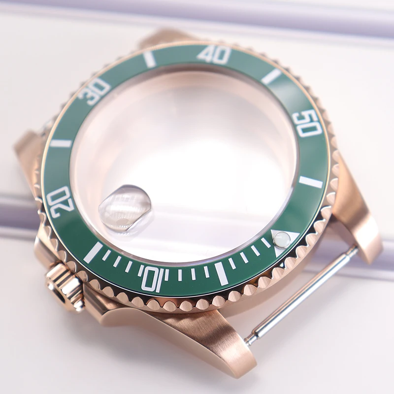 Rose Gold 40mm Watch Case Sapphire Crystal Glass for Seiko Nh35 NH34/36/38 Eta 2824 Miyota 8215 Movement 28.5mm Dial Submariner