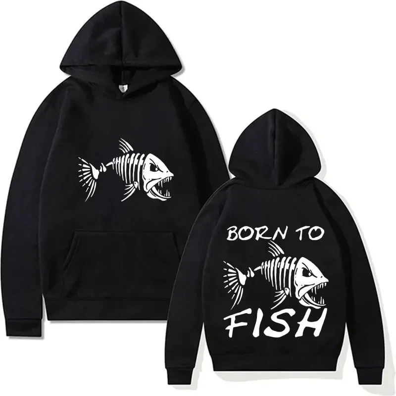 

Pop Born To Fish Funny Fisherman Hoodies Humor Fishing Lover Hoodie Fashion Casual Mens Women Tracksuit Oversized Street Sweatsh