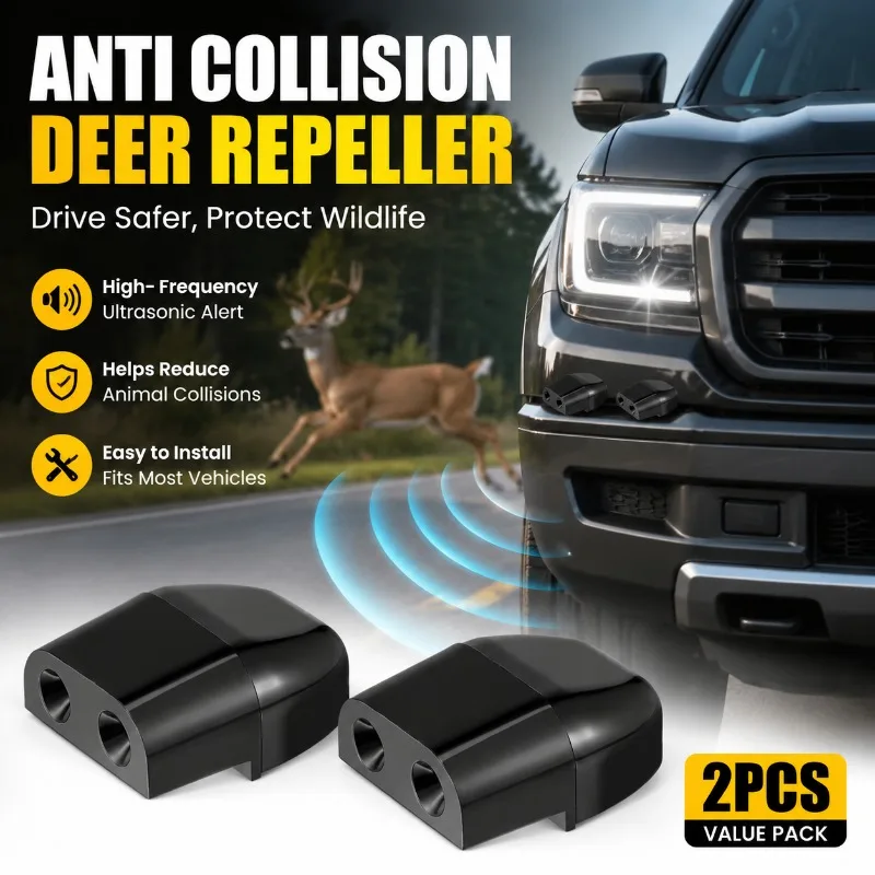 Wind-activated Ultrasonic Wildlife Repeller Auto Deer Warning Whistle Self-generating Sound Deterrent Device for Vehicle Driving