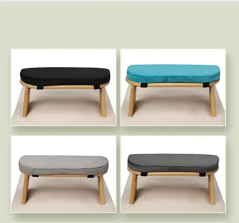 Meditation Bench Wooden Yoga Meditation Bench Foldable Ergonomic Kneeling Stool Wooden Prayer Bench With Soft protective pad