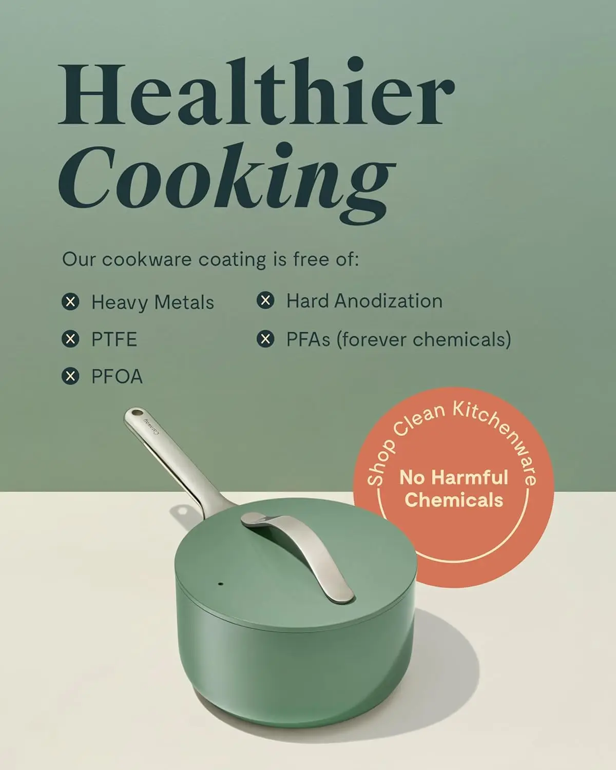 Nonstick Ceramic Sauce Pan with Lid (3 qt) - Non Toxic, Oven Safe & All Stovetop Compatible - Navy