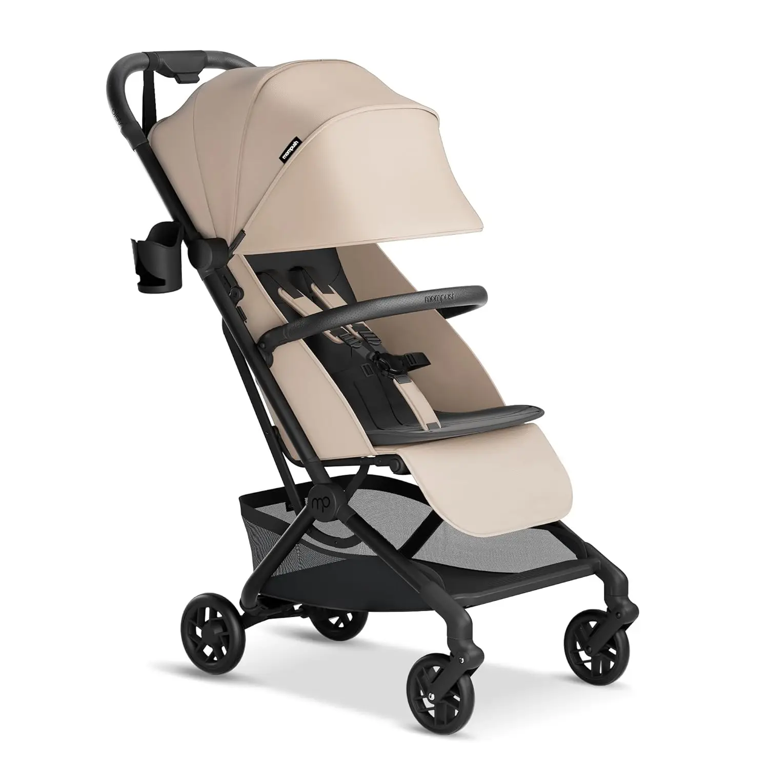 

Lightweight Travel Stroller, Compact & Airplane-Friendly for Baby and Toddler, Lie-Flat Seat, One-Hand Fold, with Leather Bumper
