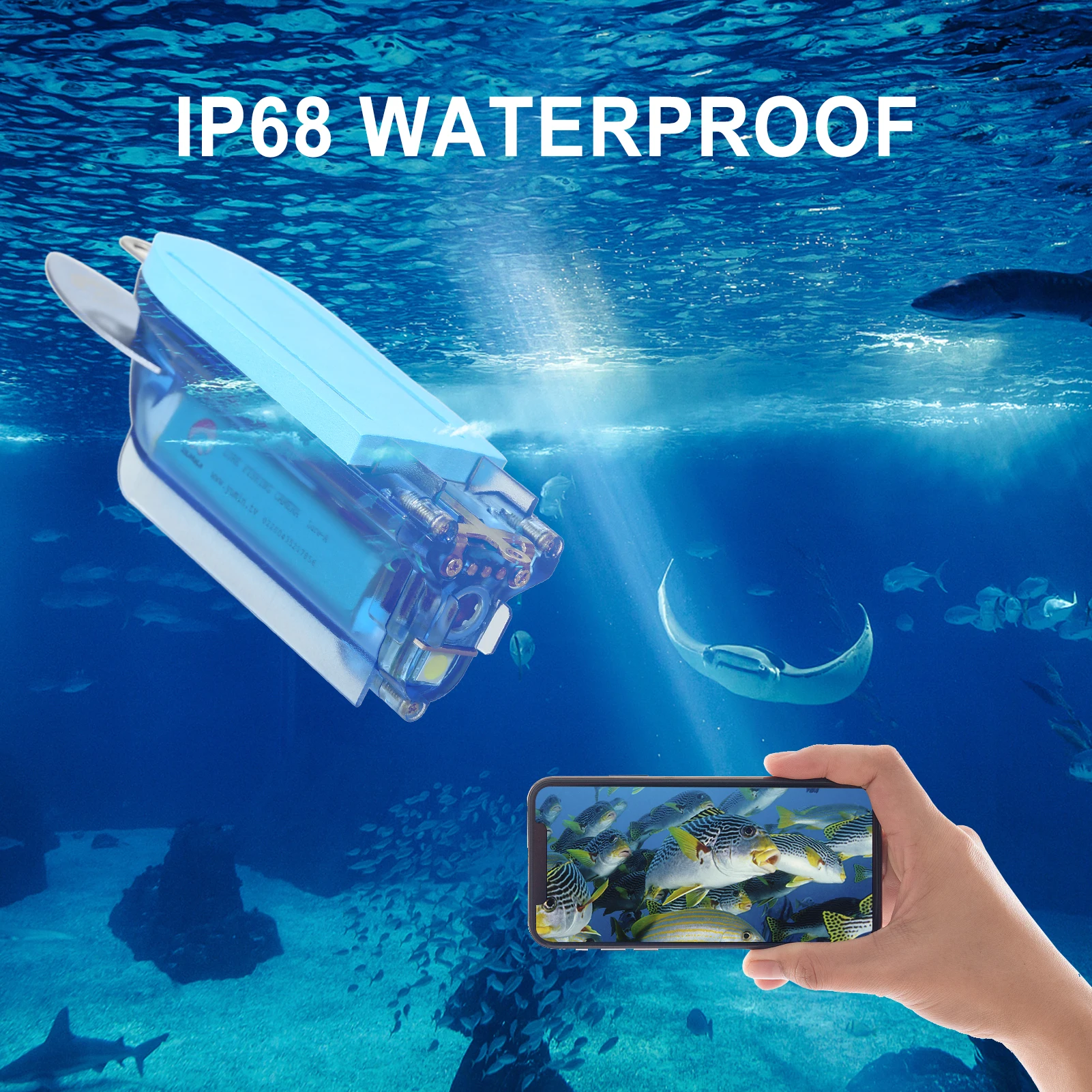 1080P Wireless Underwater Fishing Camera Wi-Fi Fish Finder Video Camera with Loop Recording APP Remote Control