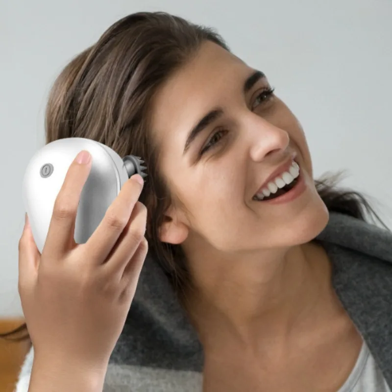 

Rechargeable 4 Head Electric Pulse Cervical Neck Massager Heating Therapy Portable Home Office Use Muscle Tension Relief Tool