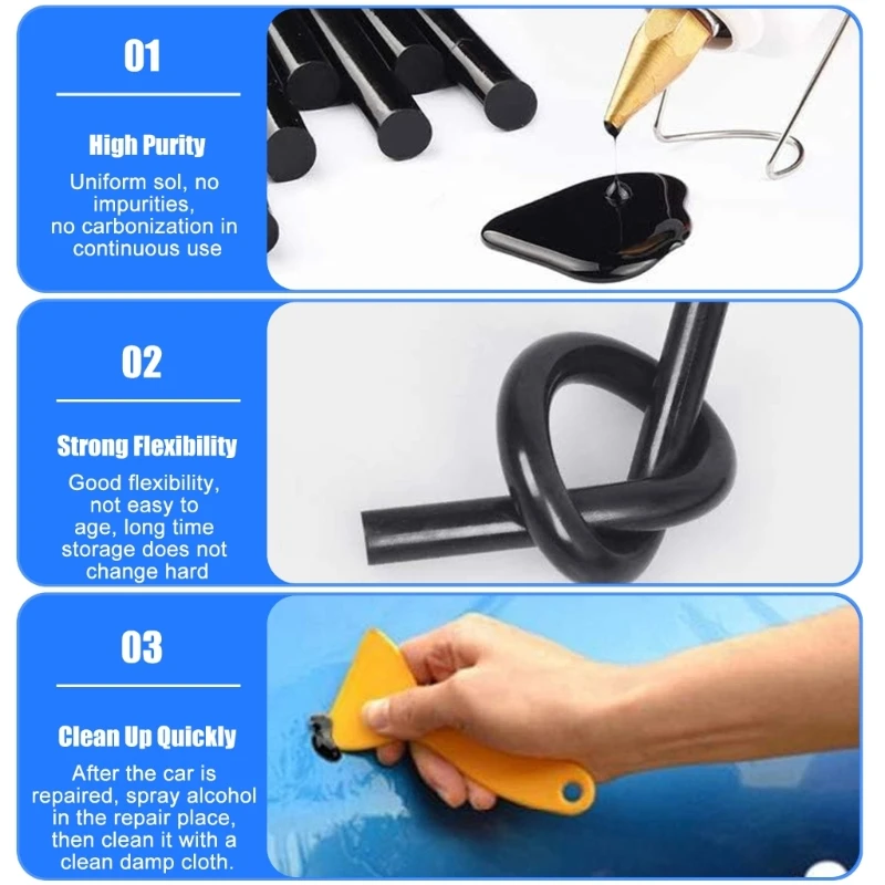  Hot Melt Glues Sticks Strong Viscosity Glues Car Body Dent Paint Repair Strips Hot Melt Glues Guns Craft DIY
