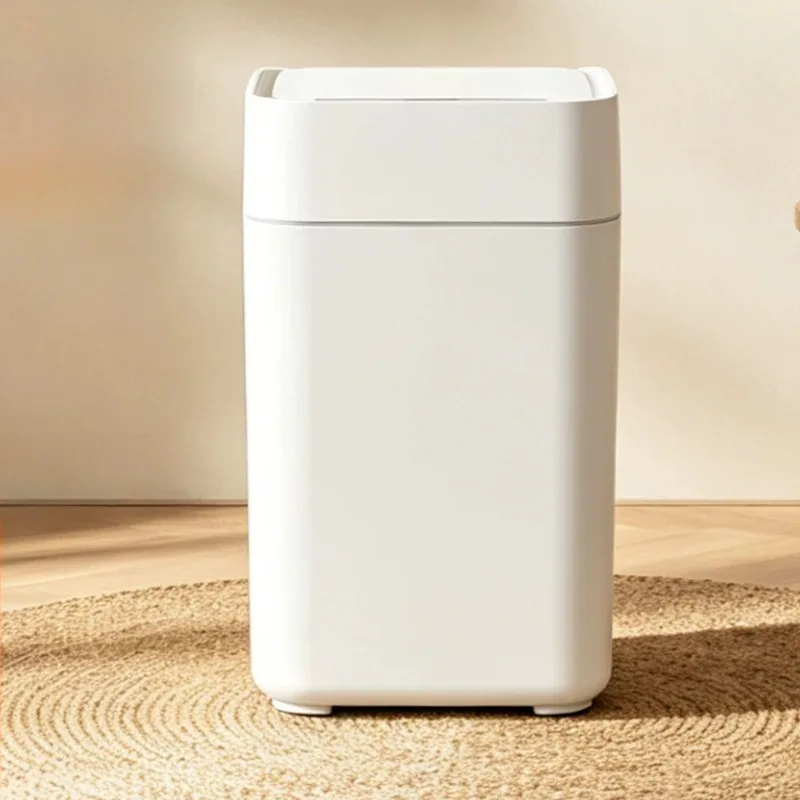 Smart Auto Open Trash Can Automatic Packing Sealing Living Room Wastepaper Basket Bathroom Trash Can Luxury Kitchen Waste Bins
