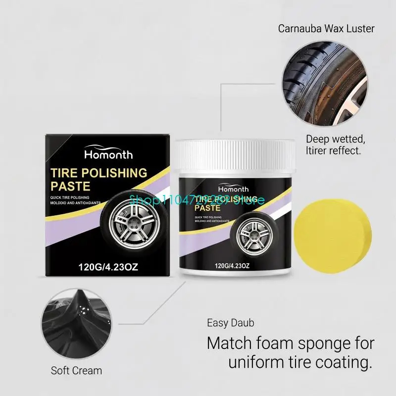 D8KE Car Tire Paste 120g Non Greasy Fast Absorbing Water Based Formula