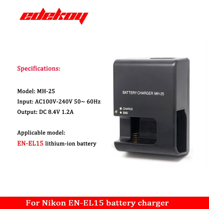 KWTOUL MH-25 Acculader – Compatibel Met Nikon EN-EL15, EN-EL15a, EN-EL15b Batterijen, Voor D500, D850, Z5, Z6 En Meer