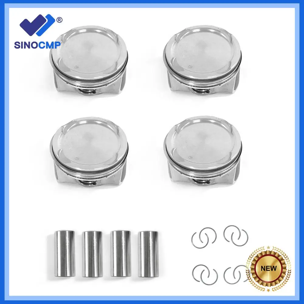 4pcs Engine Pistons & Rings Set For 2012-2019 Hyundai Tucson Kia Forte Soul 2.0L 23040-2E050 23041-2E010 23412-2E000 New