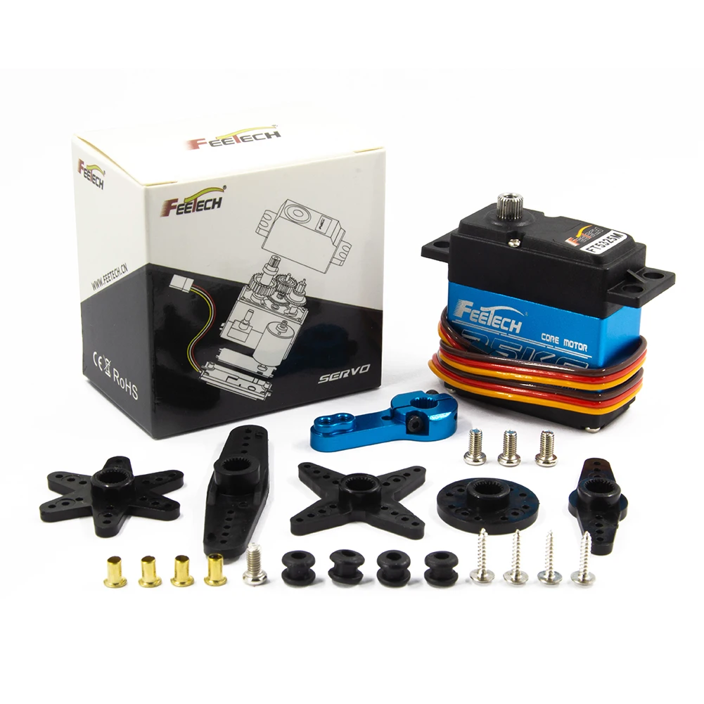 

Feetech FT5325M 25KG Digital RC Servo Motor High Speed 180 Degree Metal Gear Servos Baja Steel Steerings For 1/8 1/10 Cars Robot