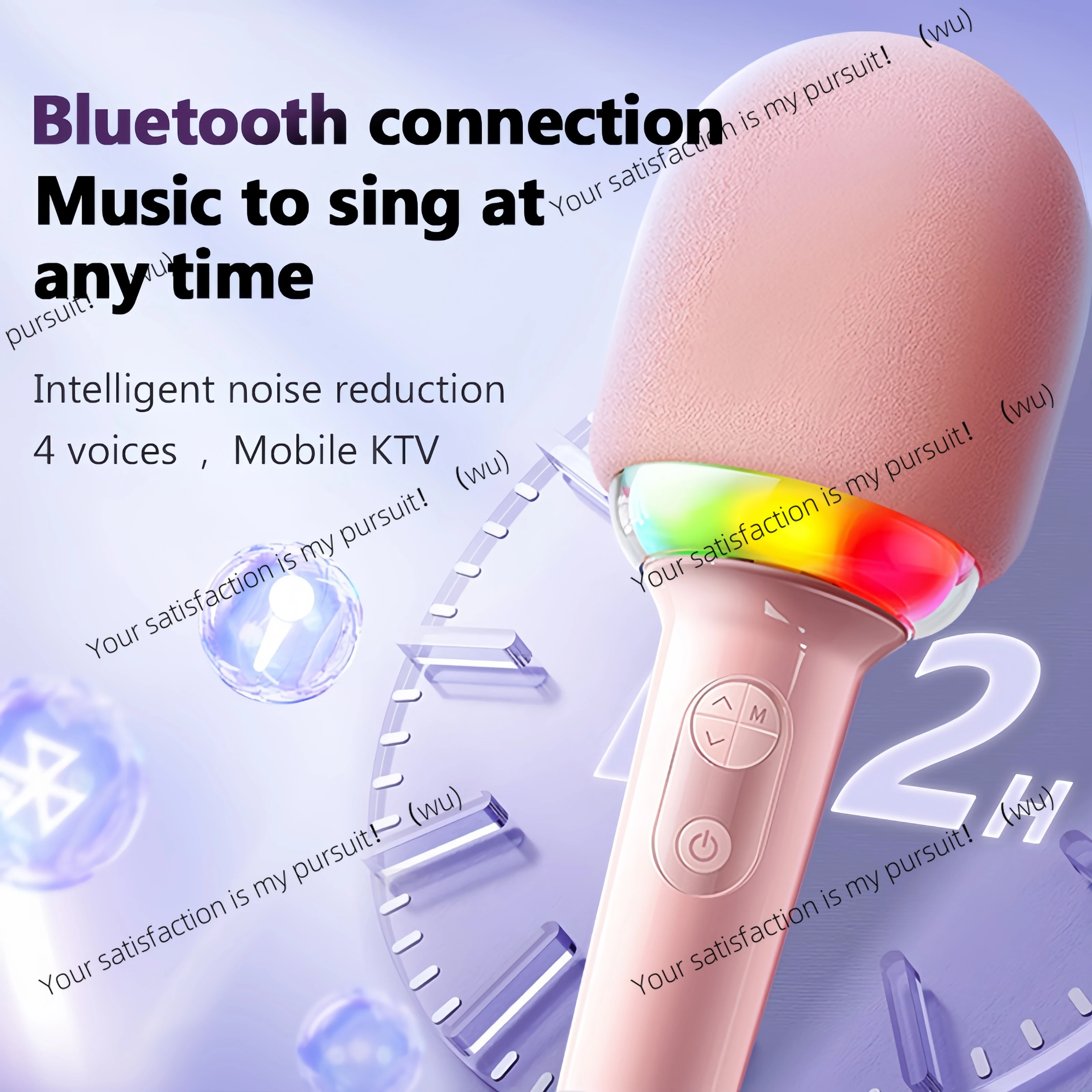 Bluetooth 5.3 Karaoke Microphone, All-in-One Speaker Mic with Reverb Echo, Easy Use for Kids Elderly, Family Fun Gift