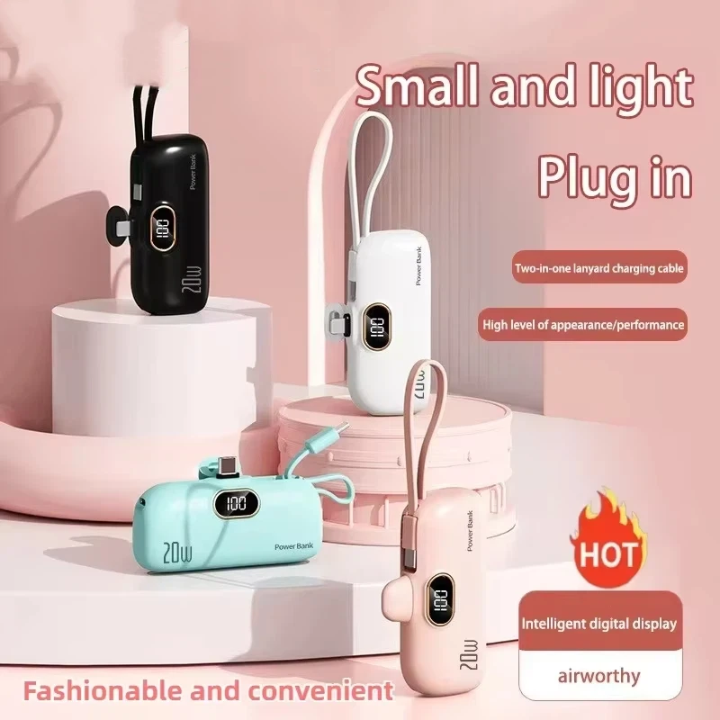 Xiaomi Mini Wygodny mobilny power bank 30000 mah Przenośna szybka ładowarka odpowiednia do iPhone'a 16 15 14 Samsung Bateria zewnętrzna