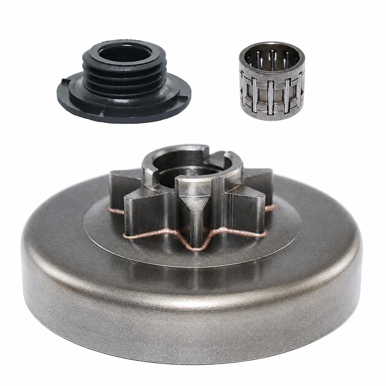 3/8"-7T Spur Sprocket Clutch Drum Kit Worm Gear Bearing For Husqvarna 455E 455 460 461 Rancher Redmax GZ550 Chainsaw 537291604