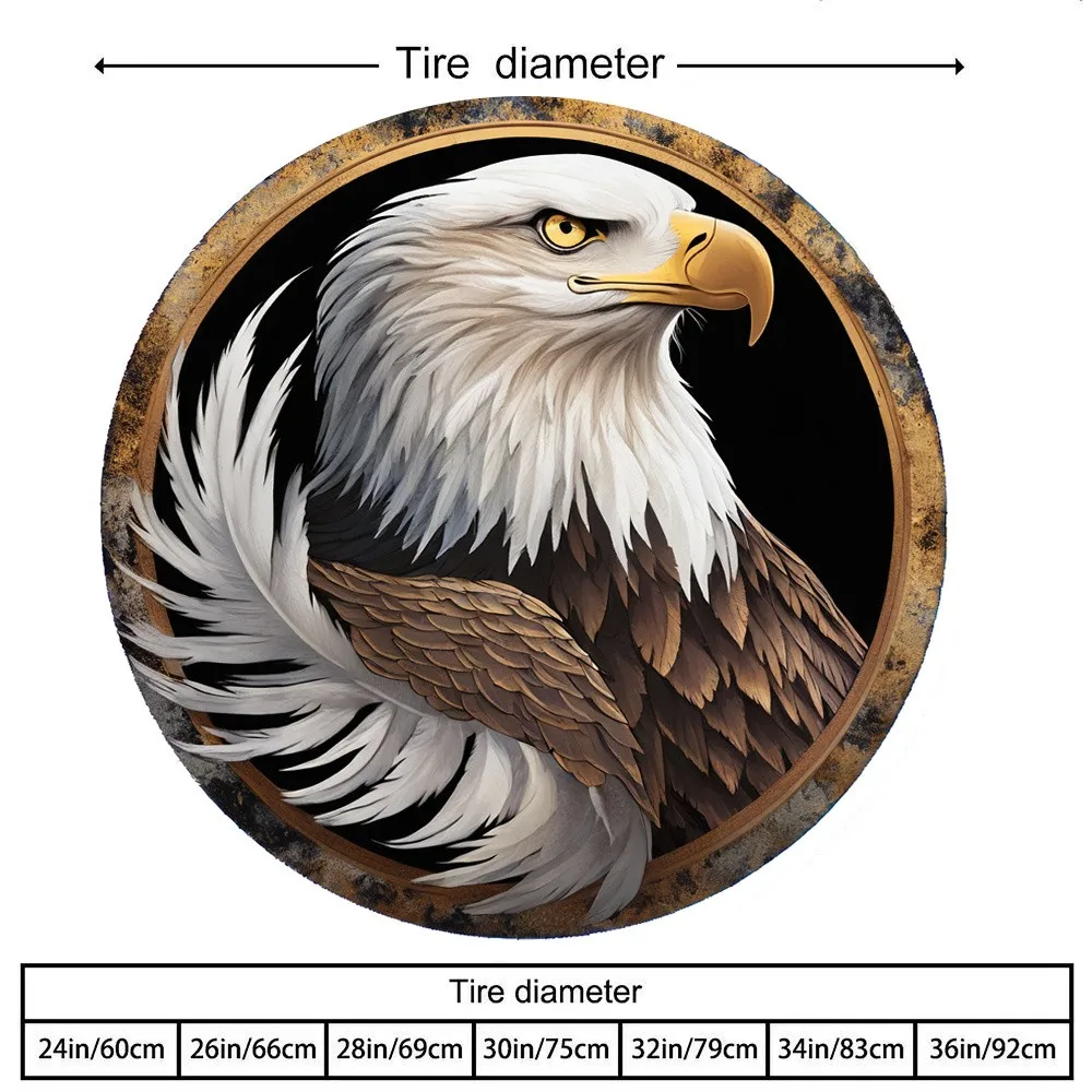 Eagle Head Tire Cover Polyester Spare Wheel Protector Universal Fit Vintage Style Outdoor Accessory