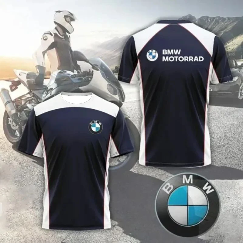 BMW Motorcycle Racing Team Men's T-shirt Summer Short Sleeve Men Women Tee Shirts 2025 New Sports Unisex Oversized Clothes Tops